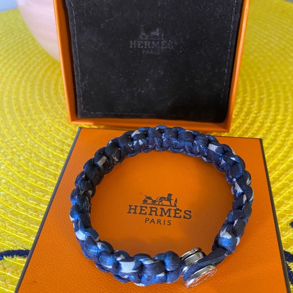 Hermes Jewelry - Hermès Blue Serie Kid Silk Ladies Bracelet